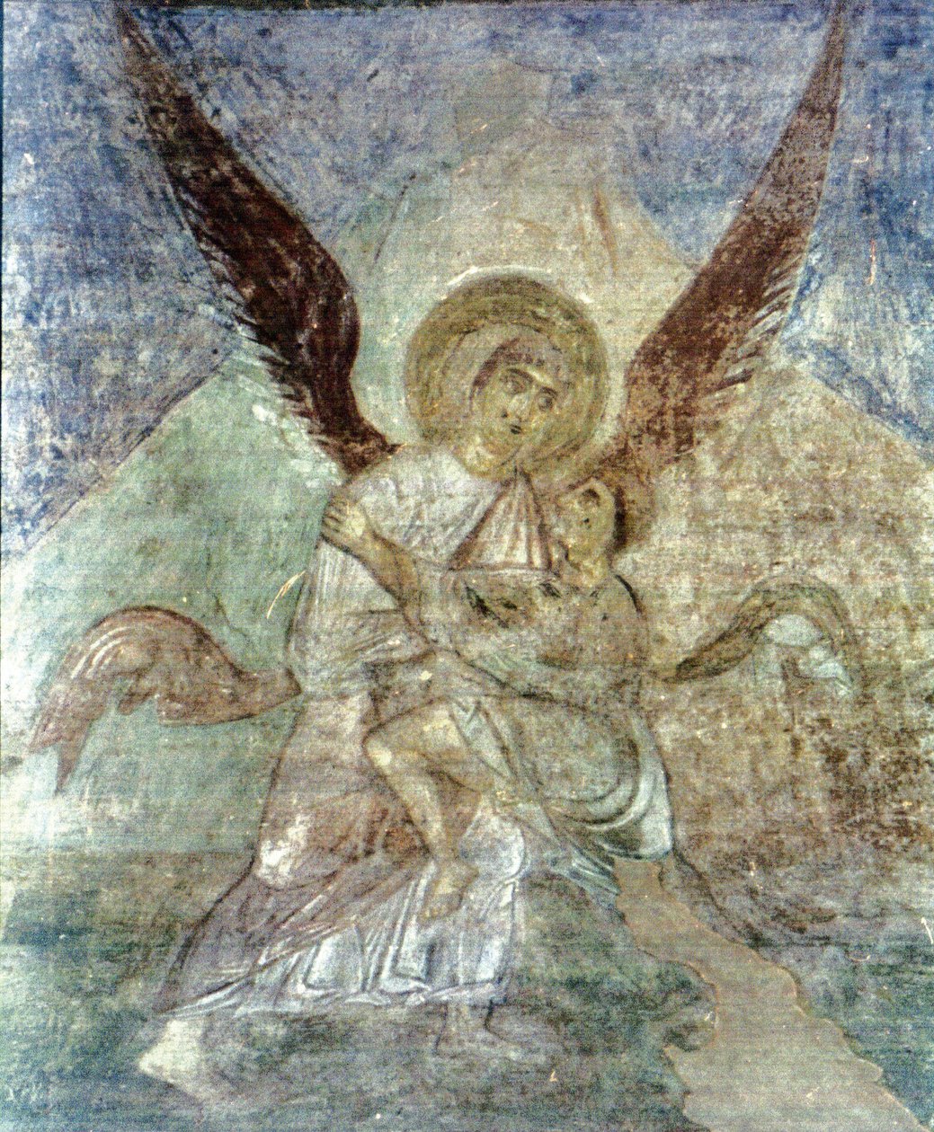 Jakob og englen af Ancient Russian frescos