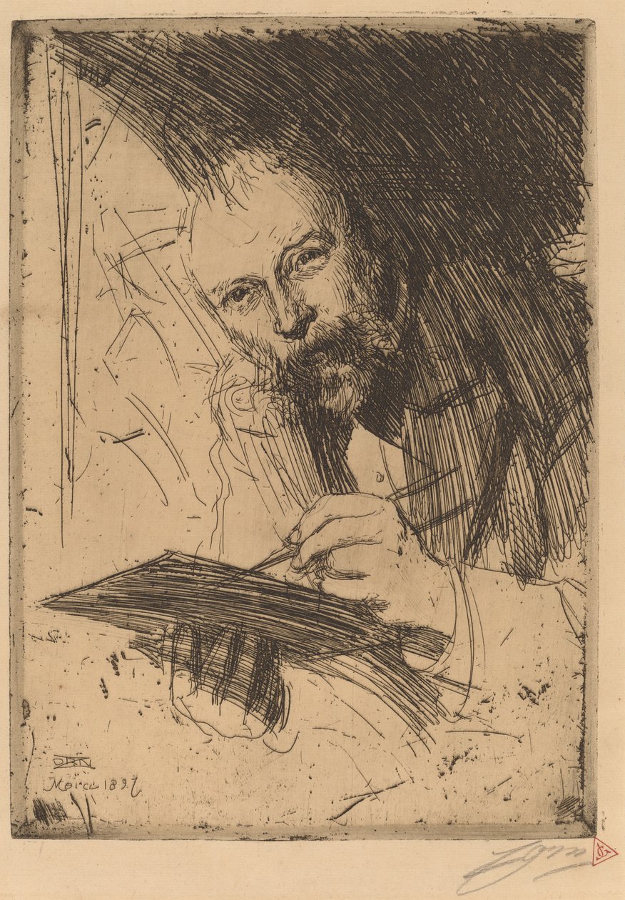 Carl Larsson, 1897. af Anders Leonard Zorn