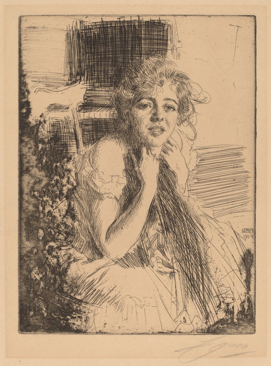 Emma Rasmussen, 1904. af Anders Leonard Zorn