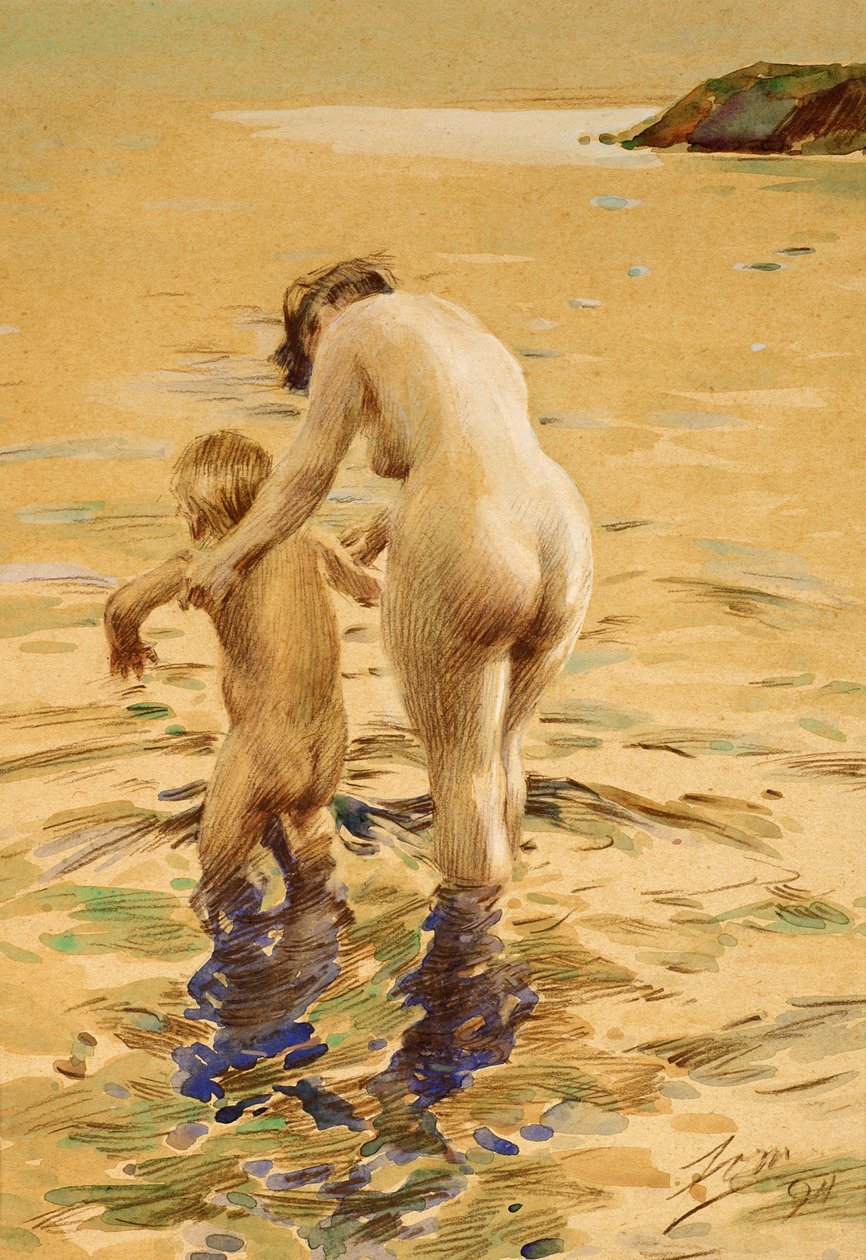 Hendes første dukkert af Anders Leonard Zorn