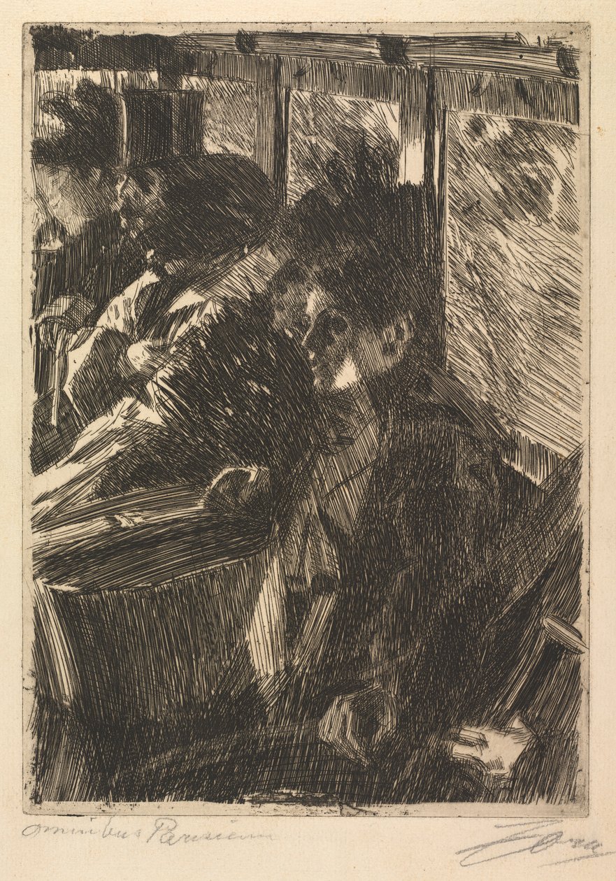 Omnibus, 1892. af Anders Leonard Zorn