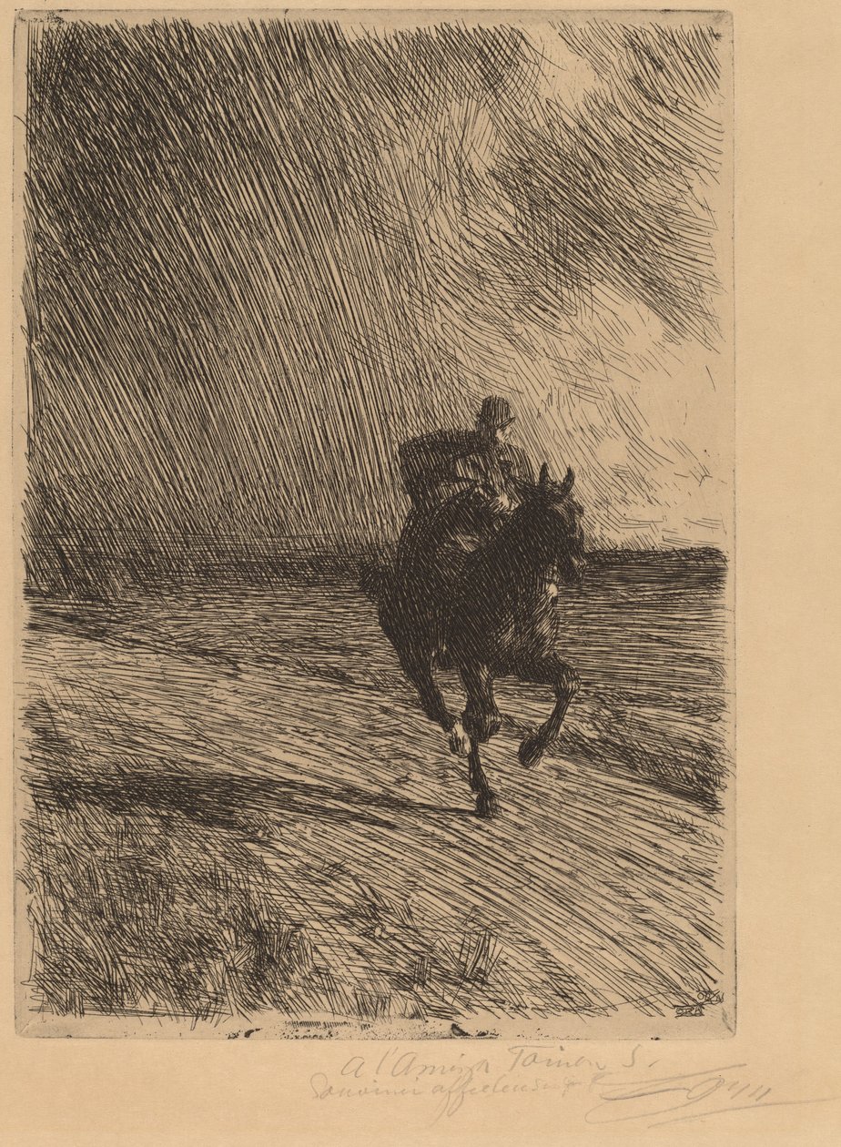 Storm Stormen, 1891. af Anders Leonard Zorn