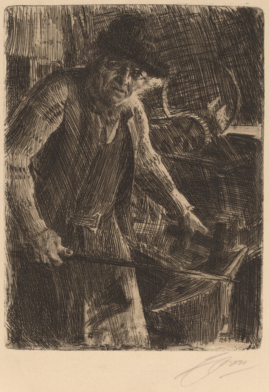 Mester-Smeden, 1907. af Anders Leonard Zorn