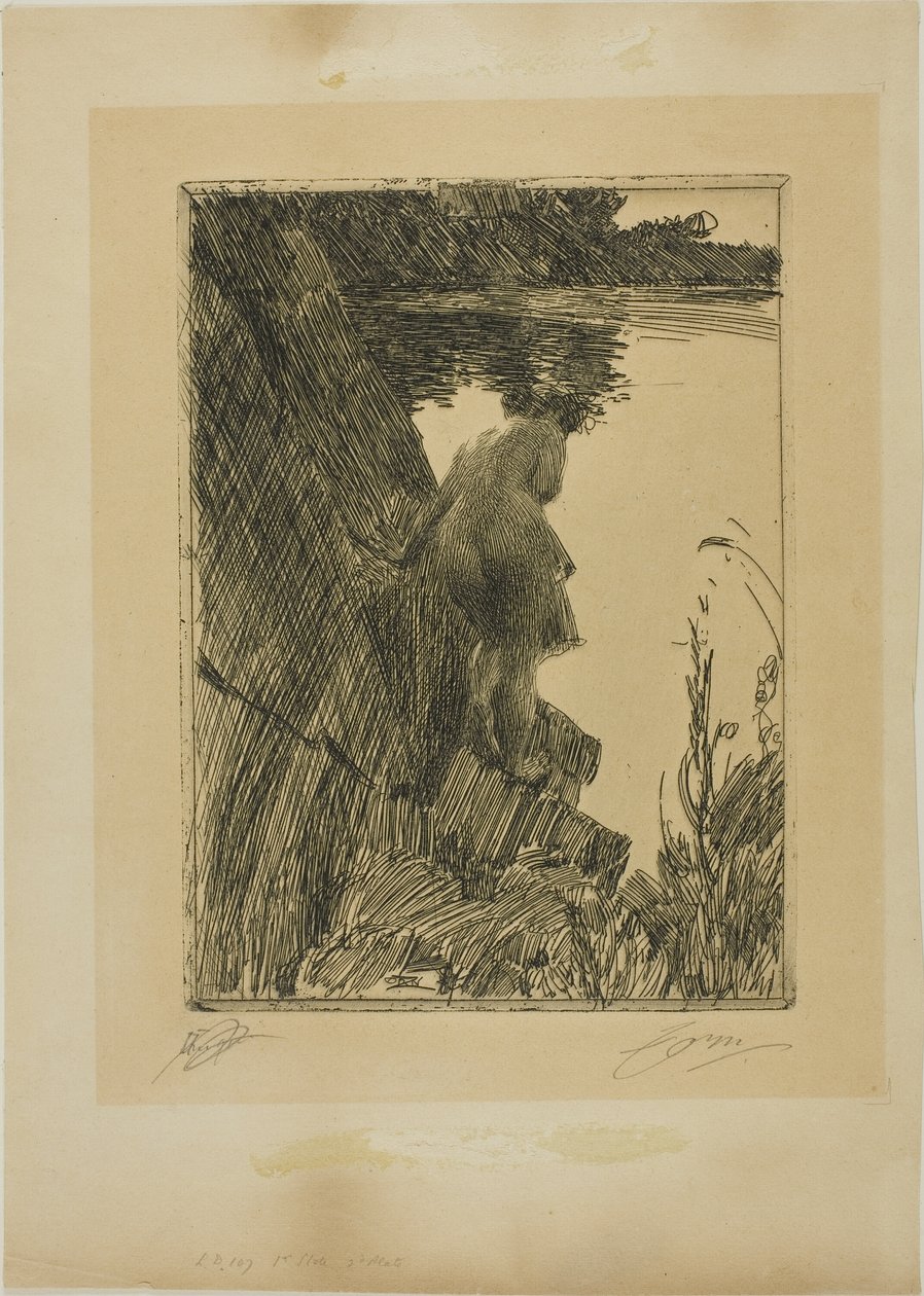 Badegæst (aften) II af Anders Leonard Zorn