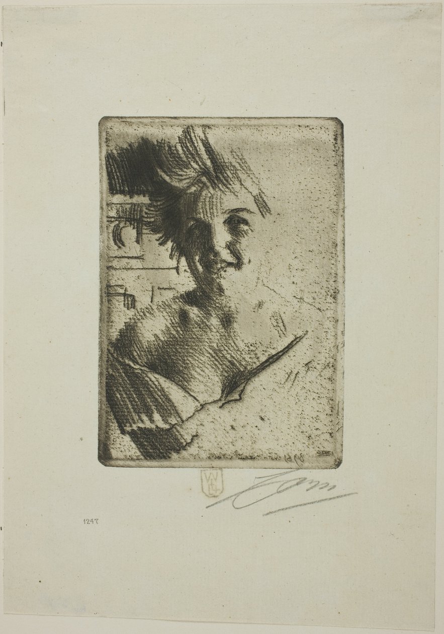 Leende model I af Anders Leonard Zorn