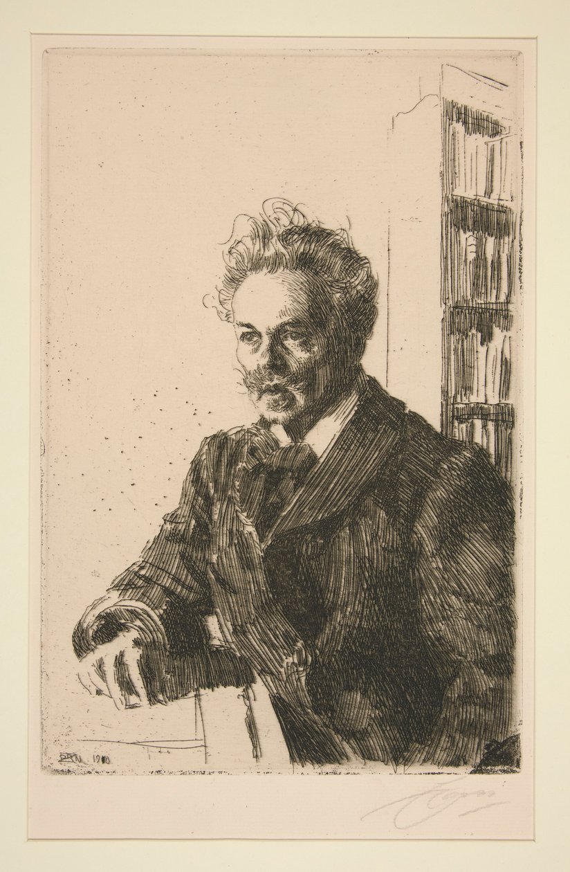 Portræt af A. Strindberg af Anders Leonard Zorn