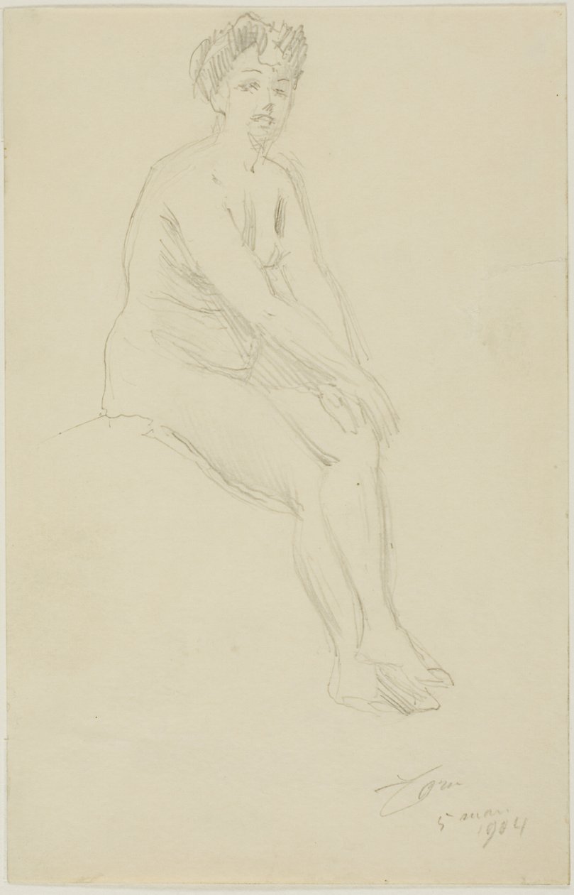 Siddende nøgen kvinde af Anders Leonard Zorn
