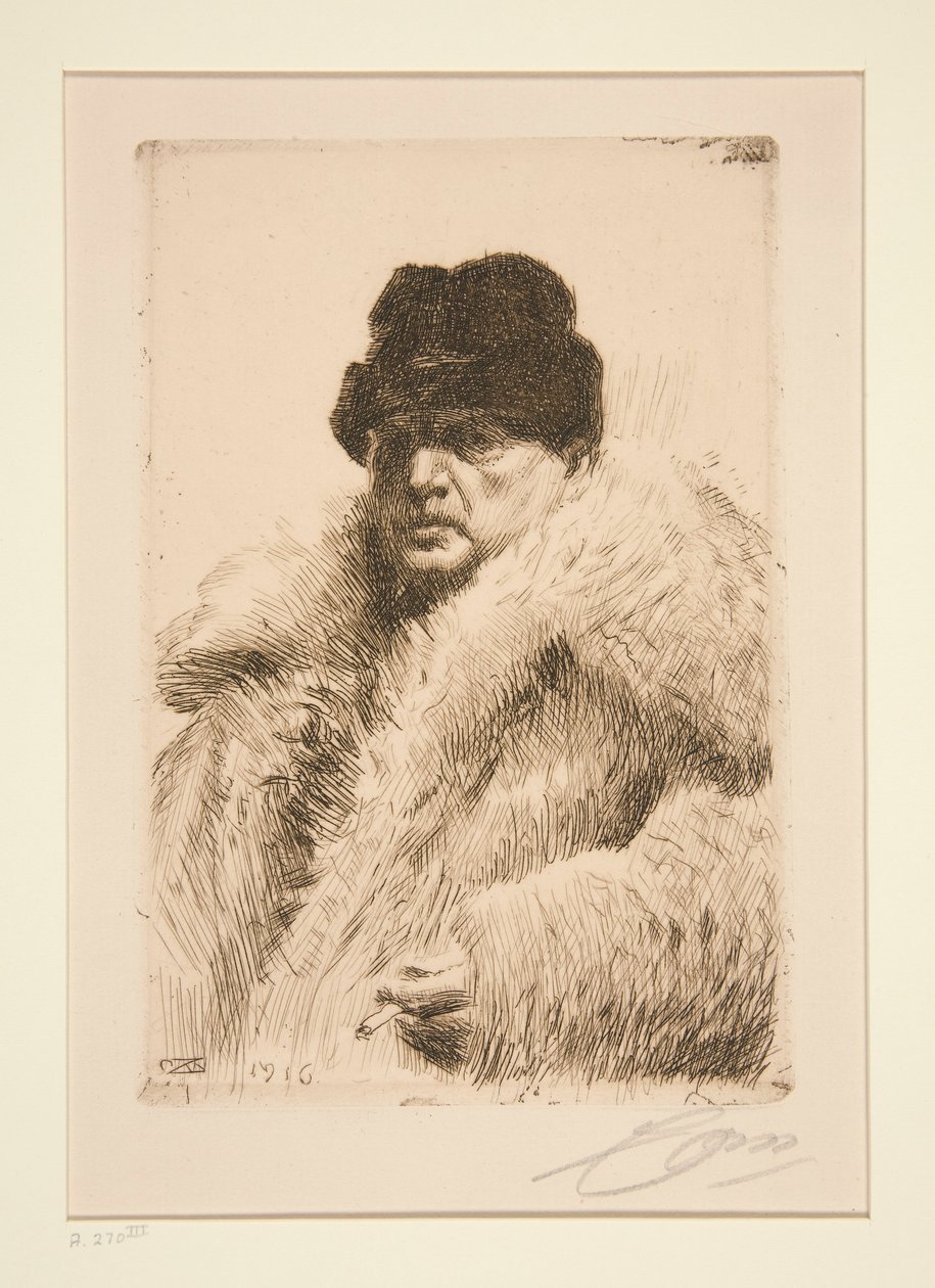 Selvportræt 1916 af Anders Leonard Zorn