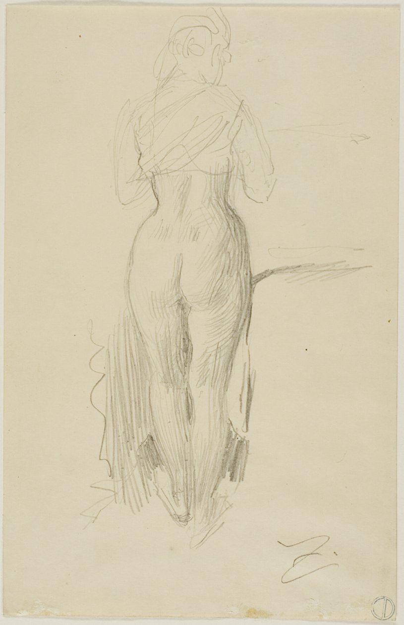 Stående kvindefigur set bagfra af Anders Zorn
