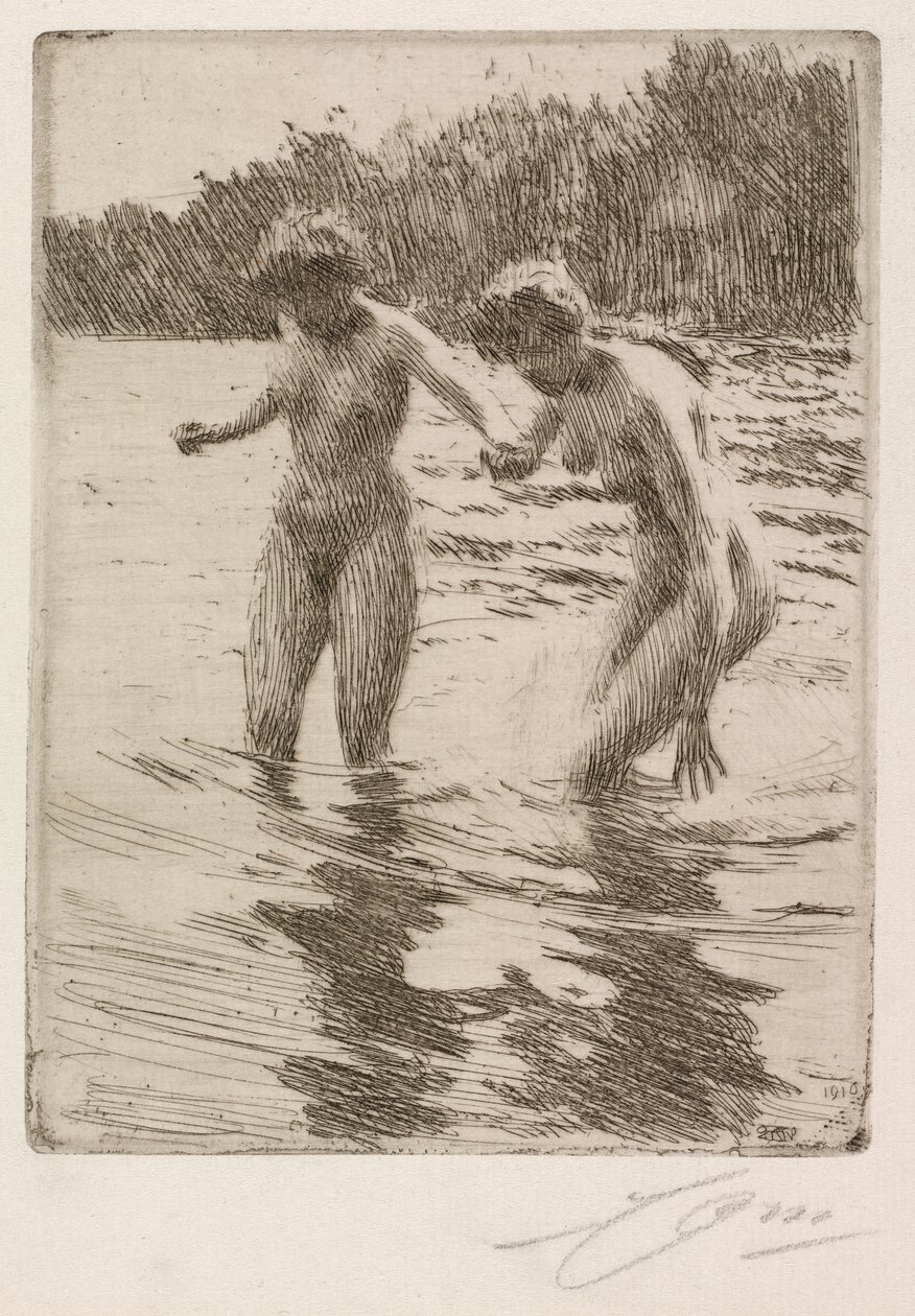 To Badegæster af Anders Leonard Zorn