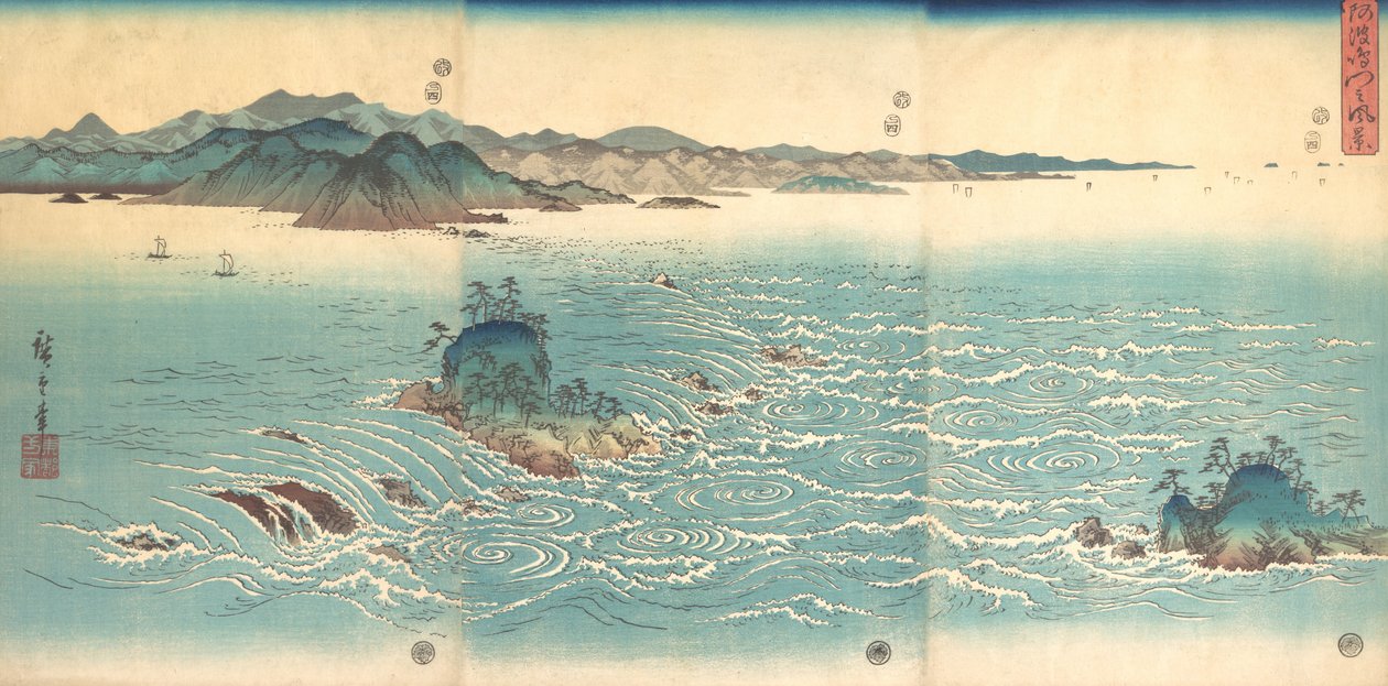Rapids ved Naruto, 1857., 1857. af Ando Hiroshige