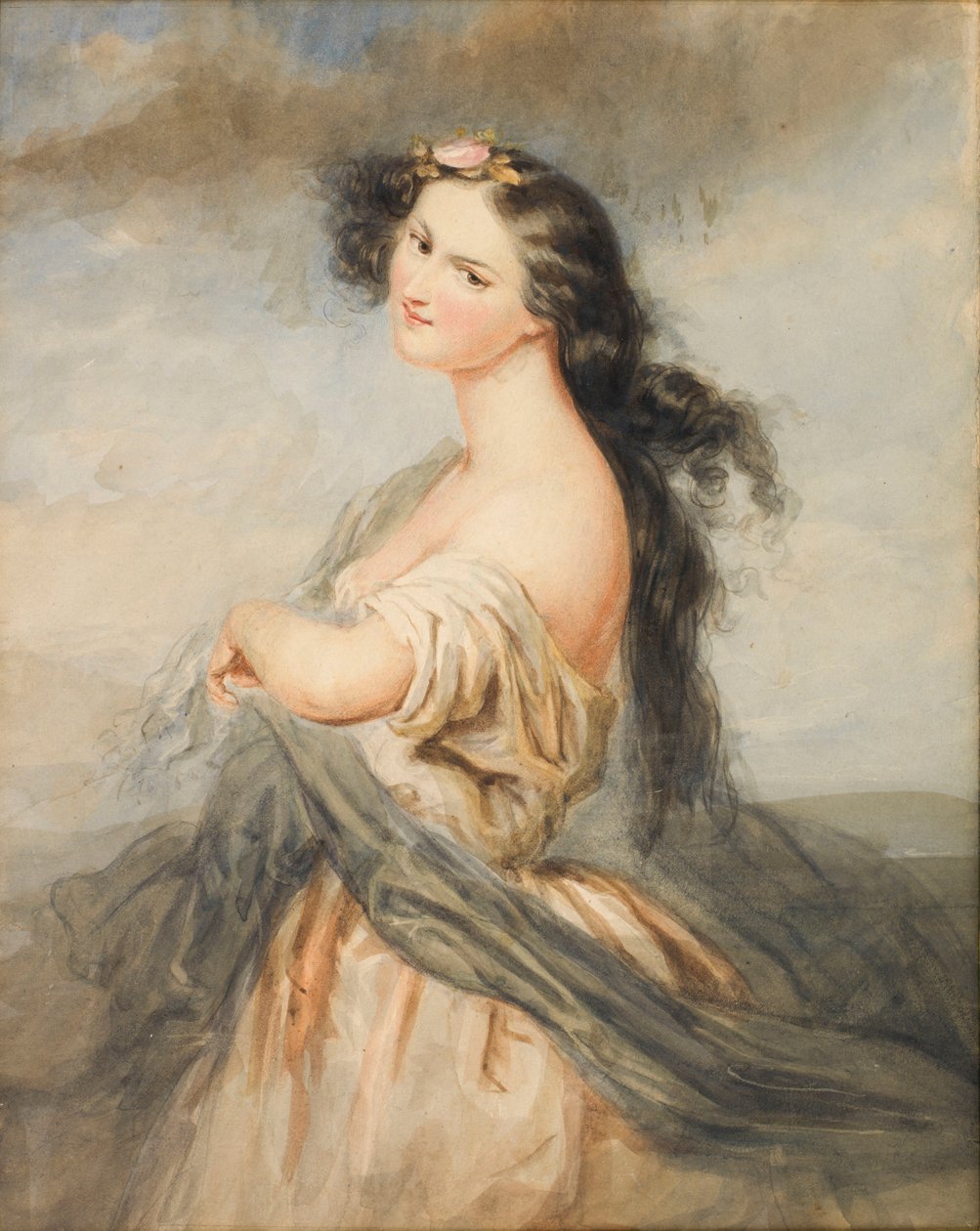 Portræt af Juliette Drouet 1806-1883. af André Charles Voillemot