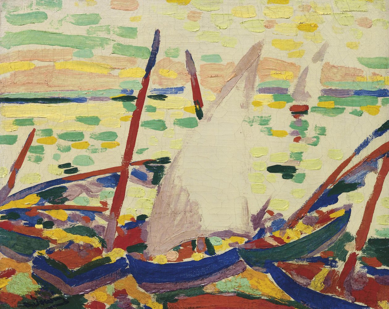 Både på stranden ved Collioure af Andre Derain