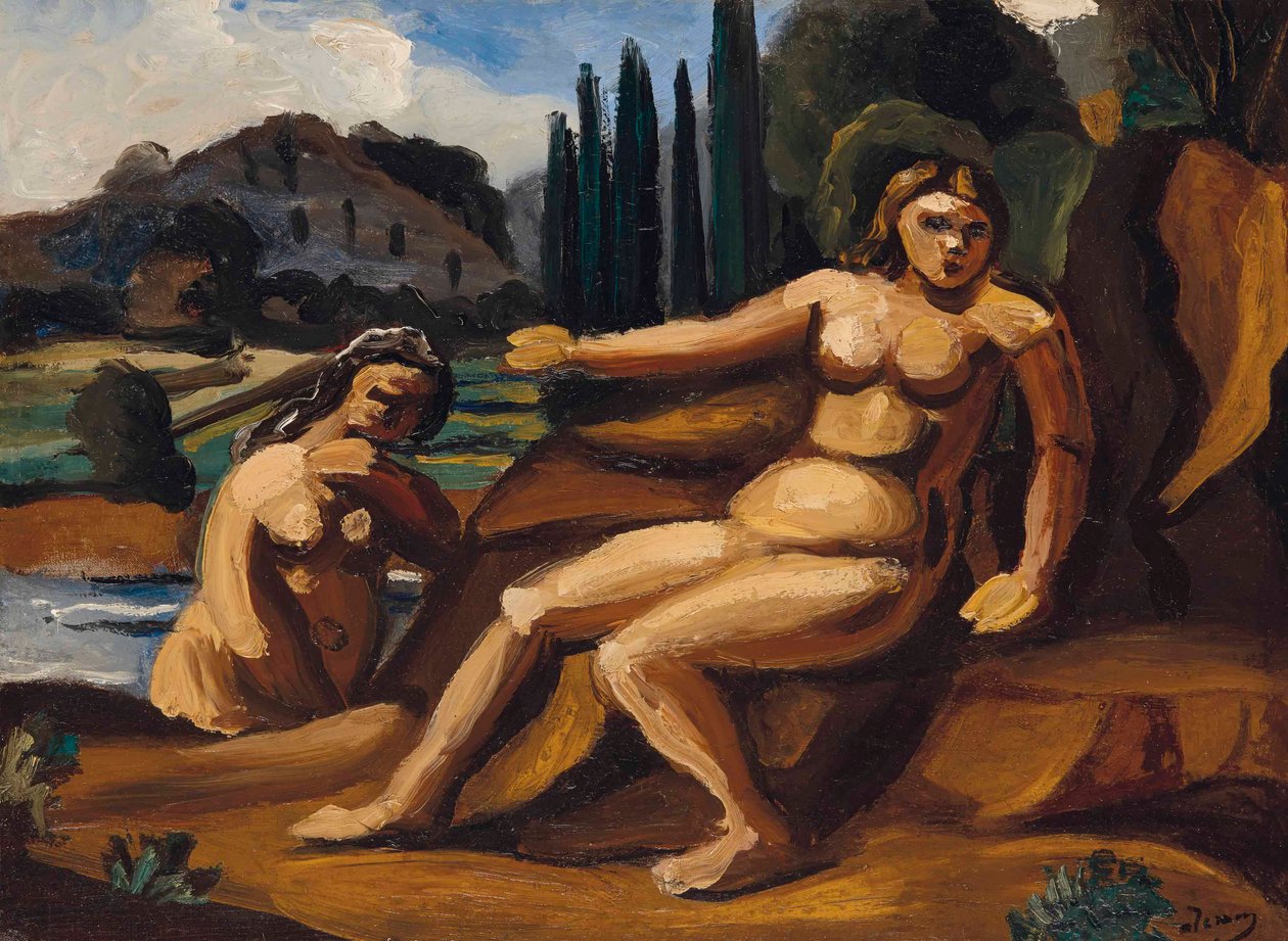 TO BADENDE I ET LANDSKAB af Andre Derain