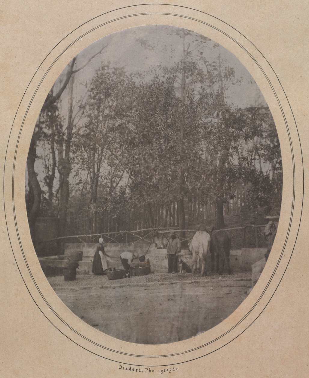 Landsbyscene (Sydfrankrig) af Andre Adolphe Eugene Disderi