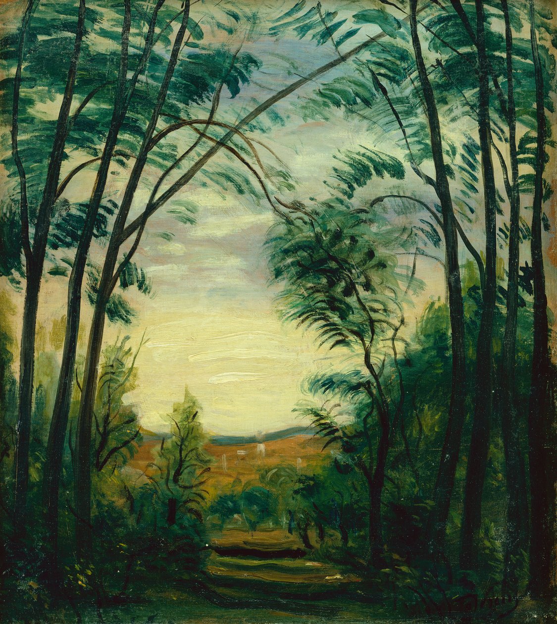 Landskab (olie på lærred) af Andre Derain