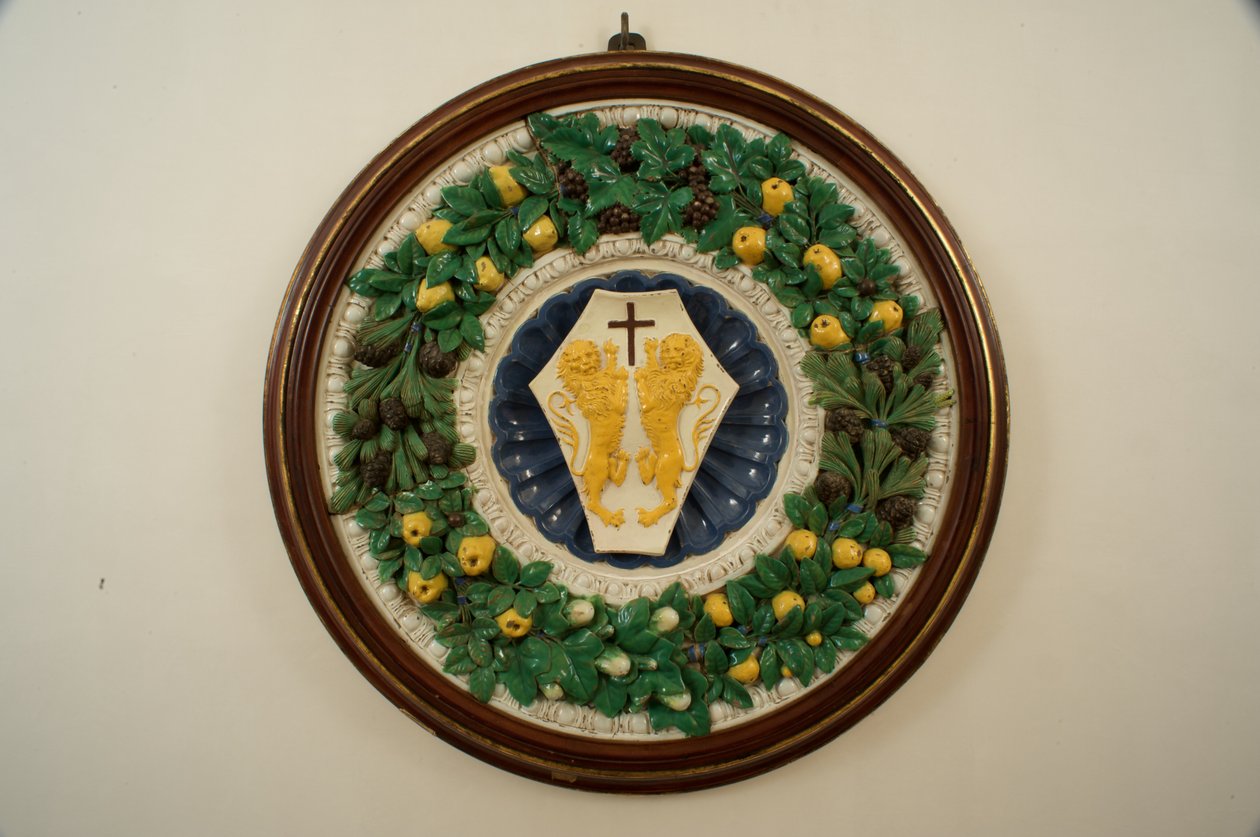 Insignia of the Lotteringhi (blandet medier) af Andrea and Luca Della Robbia