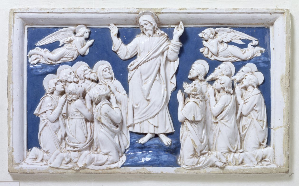 Himmelfarten (glaseret terracotta) af Andrea Della Robbia