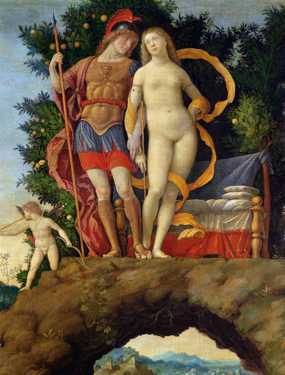 Parnassus, detalje af Venus og Mars af Andrea Mantegna