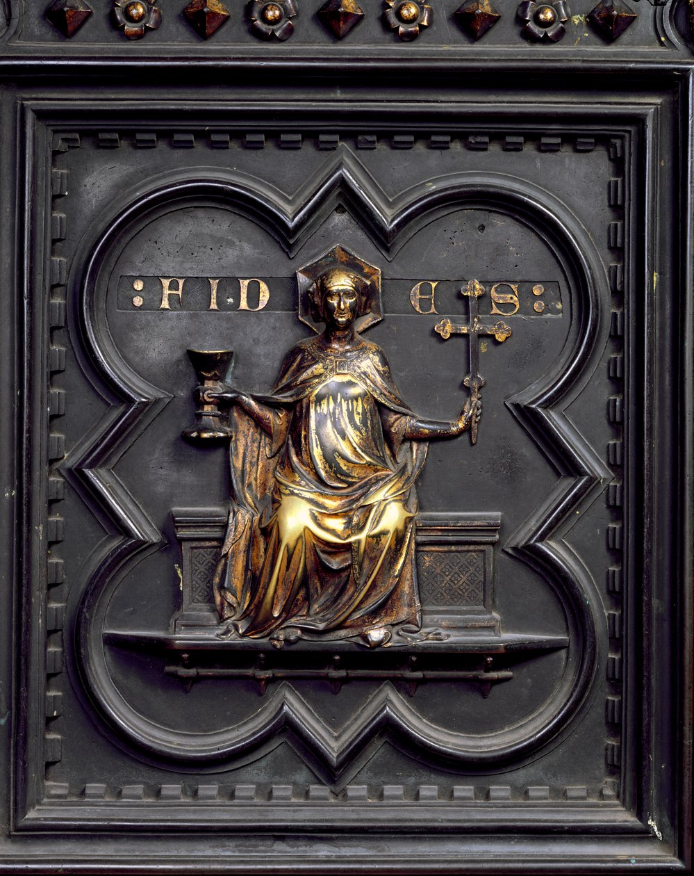 Faith, panel B af syddørene til dåbskapellet i San Giovanni, 1336 (bronze) af Andrea Pisano