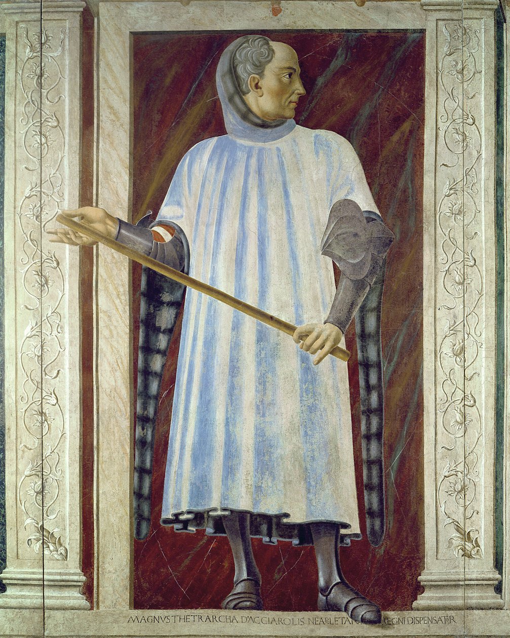 Niccolo Acciauoli (1310-65) fra Villa Carducci-serien af berømte mænd og kvinder, ca. 1450 (fresko lagt på lærred) (se 28494 for detaljer) af Andrea del Castagno
