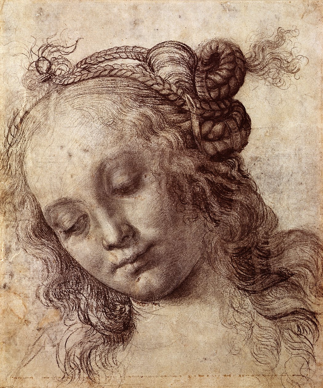 Kvinde, der kigger ned af Andrea del Verrocchio