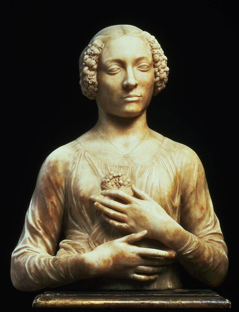 Kvinde med en buket, ca. 1475-80 (marmor) af Andrea del Verrocchio