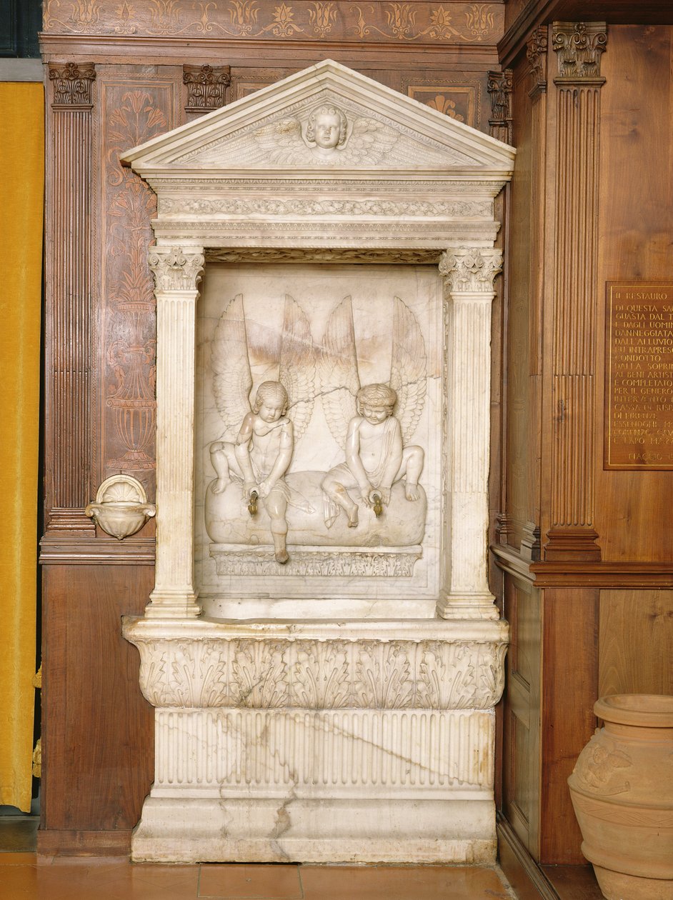 Skulpturel døbefont i den nordlige sakralitet (se 254058) af Andrea di Lazzaro Cavalcanti