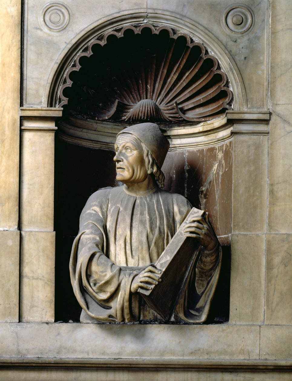 Marsilio Ficino (1433-99) 1521 (marmor) af Andrea di Piero Ferrucci