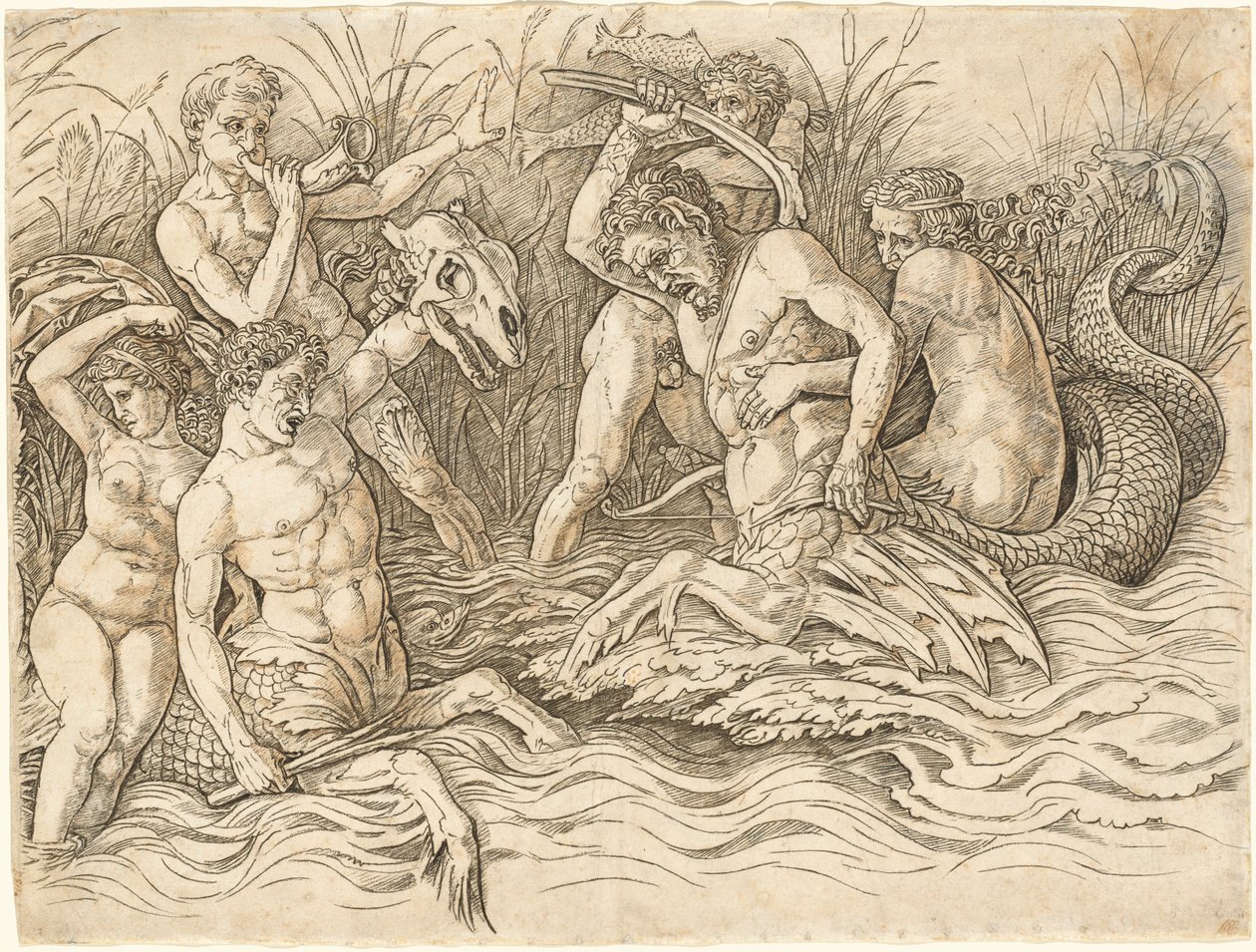 Battle of the Sea Gods [højre halvdel] af Andrea Mantegna