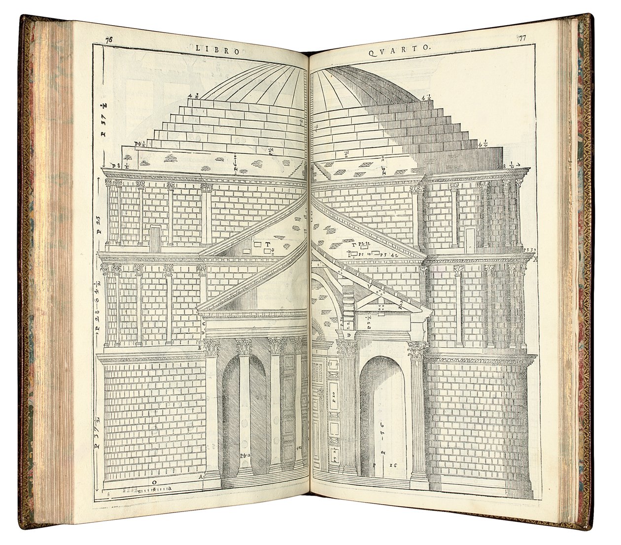To udsigter over Pantheon, 1570 af Andrea Palladio
