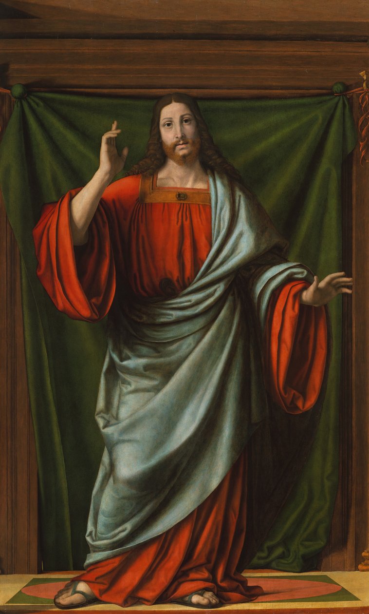 Christ Blessing, ca. 1520 (olie på træ) af Andrea Solario