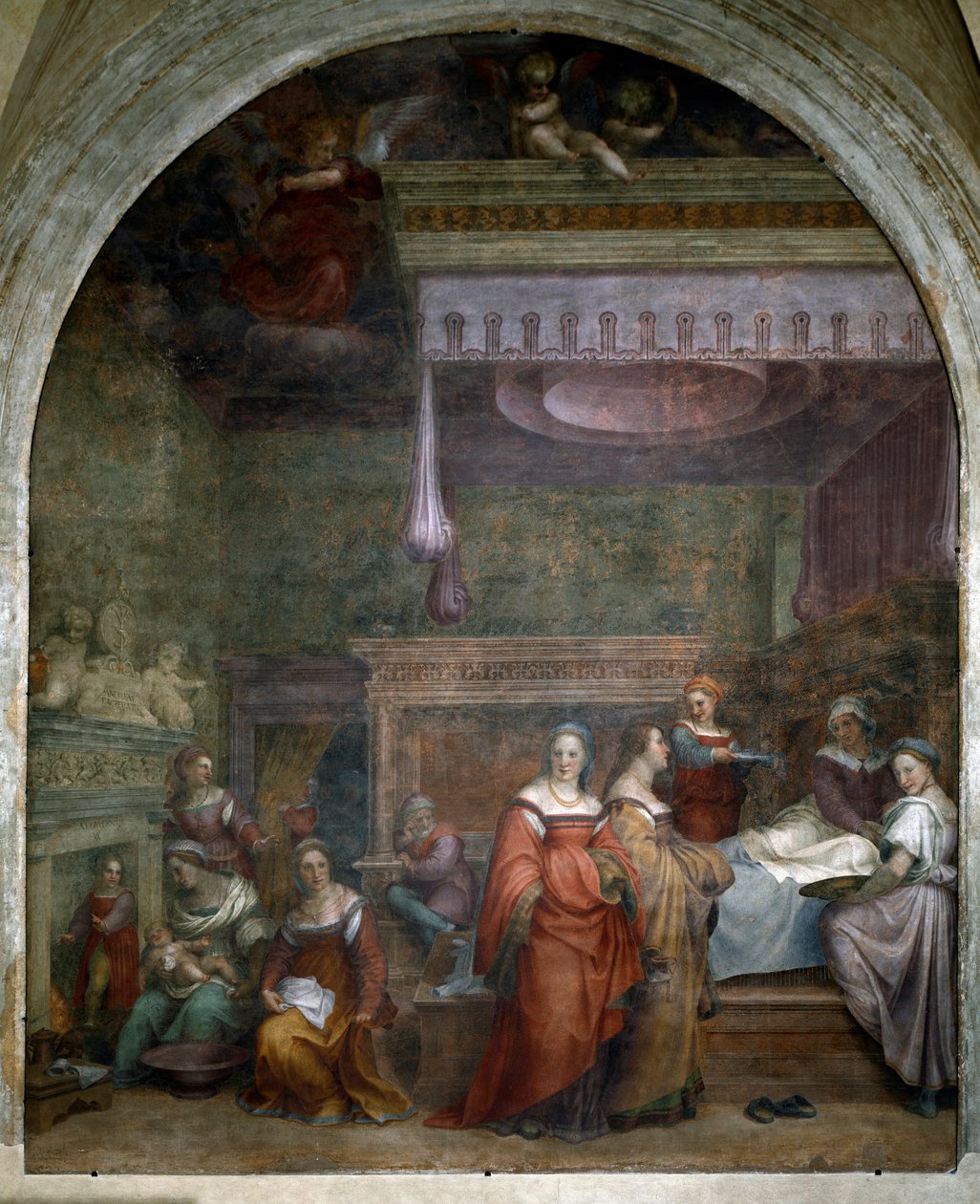 Marys fødsel (Fresco af Andrea del Sarto
