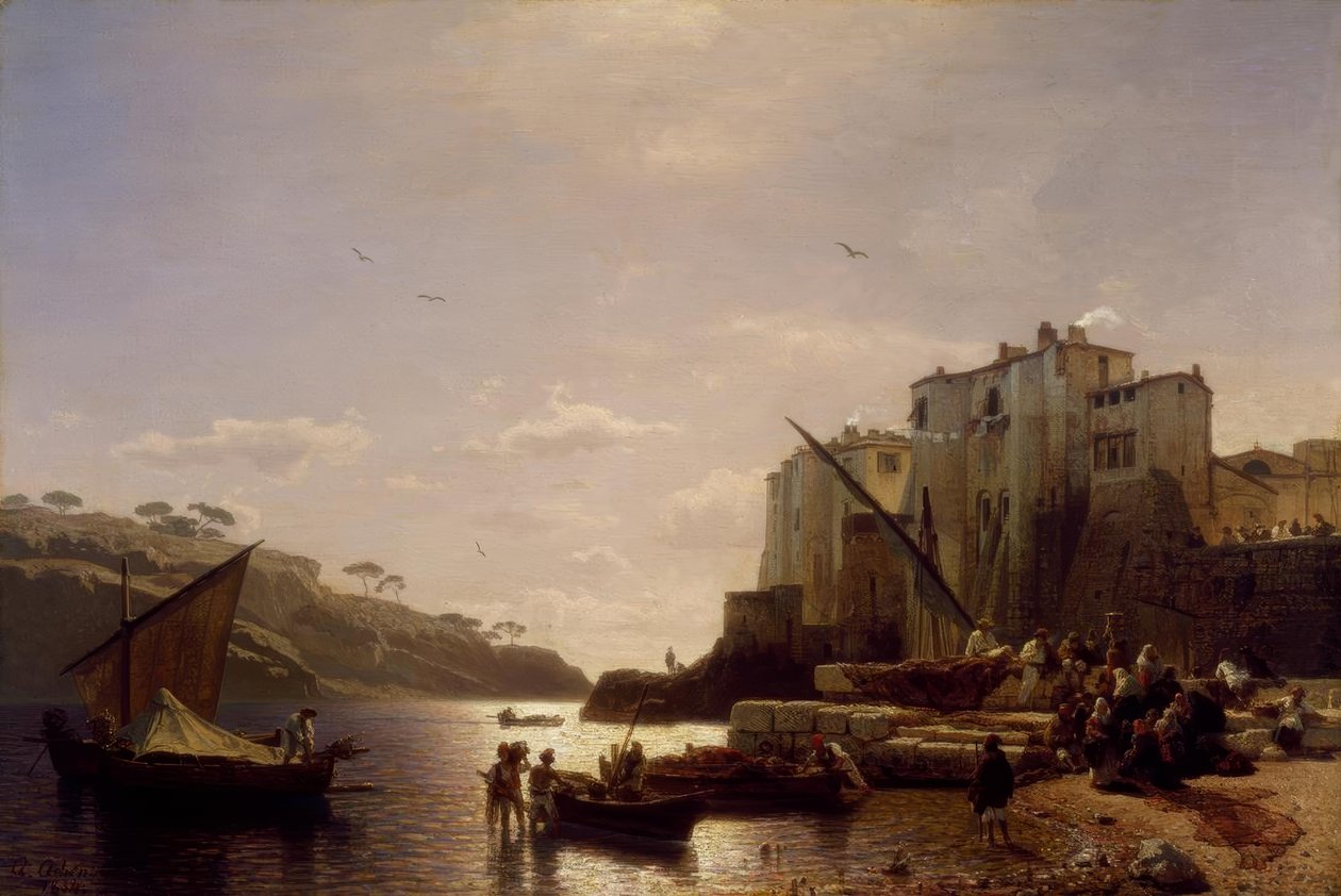 A. Achenbach, napolitanske fiskere nær Napoli af Andreas Achenbach