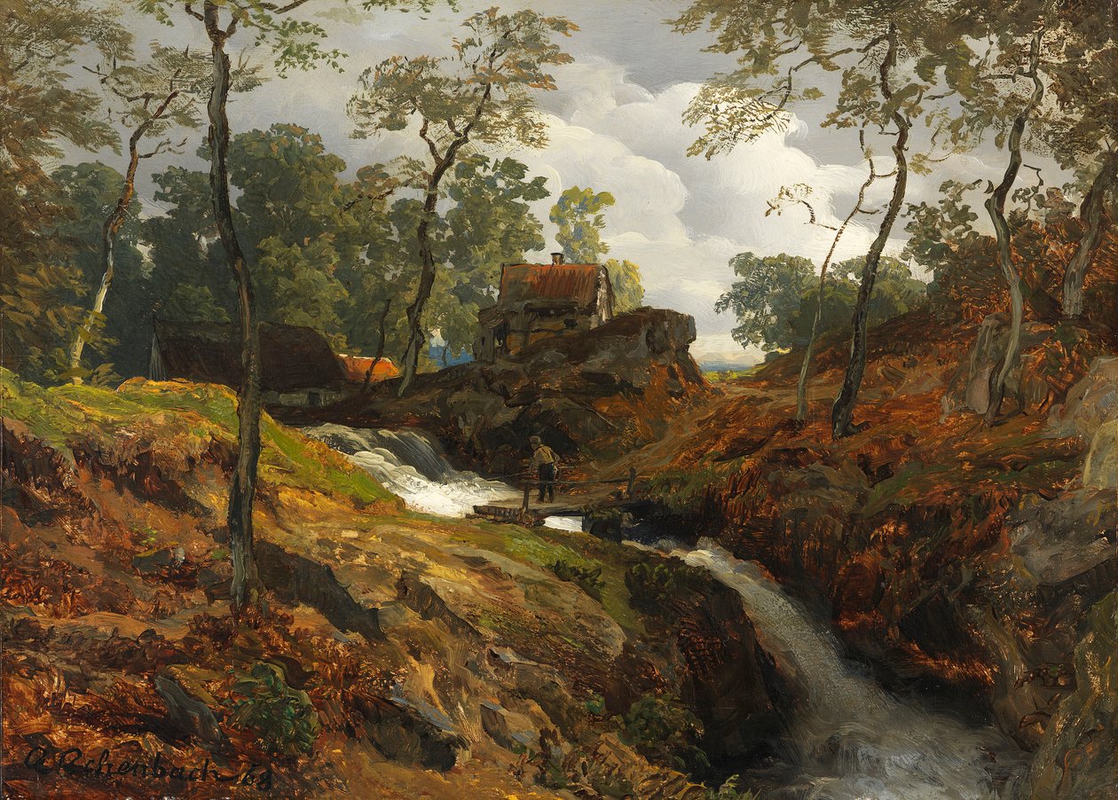 Er Wildbach af Andreas Achenbach