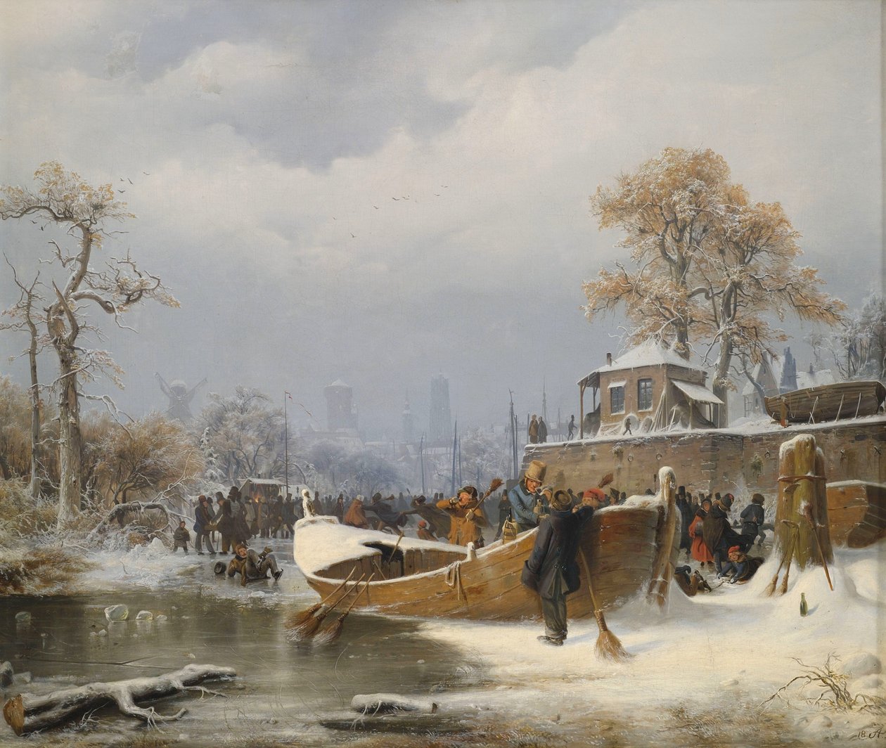 Vinterbåd dock af Andreas Achenbach
