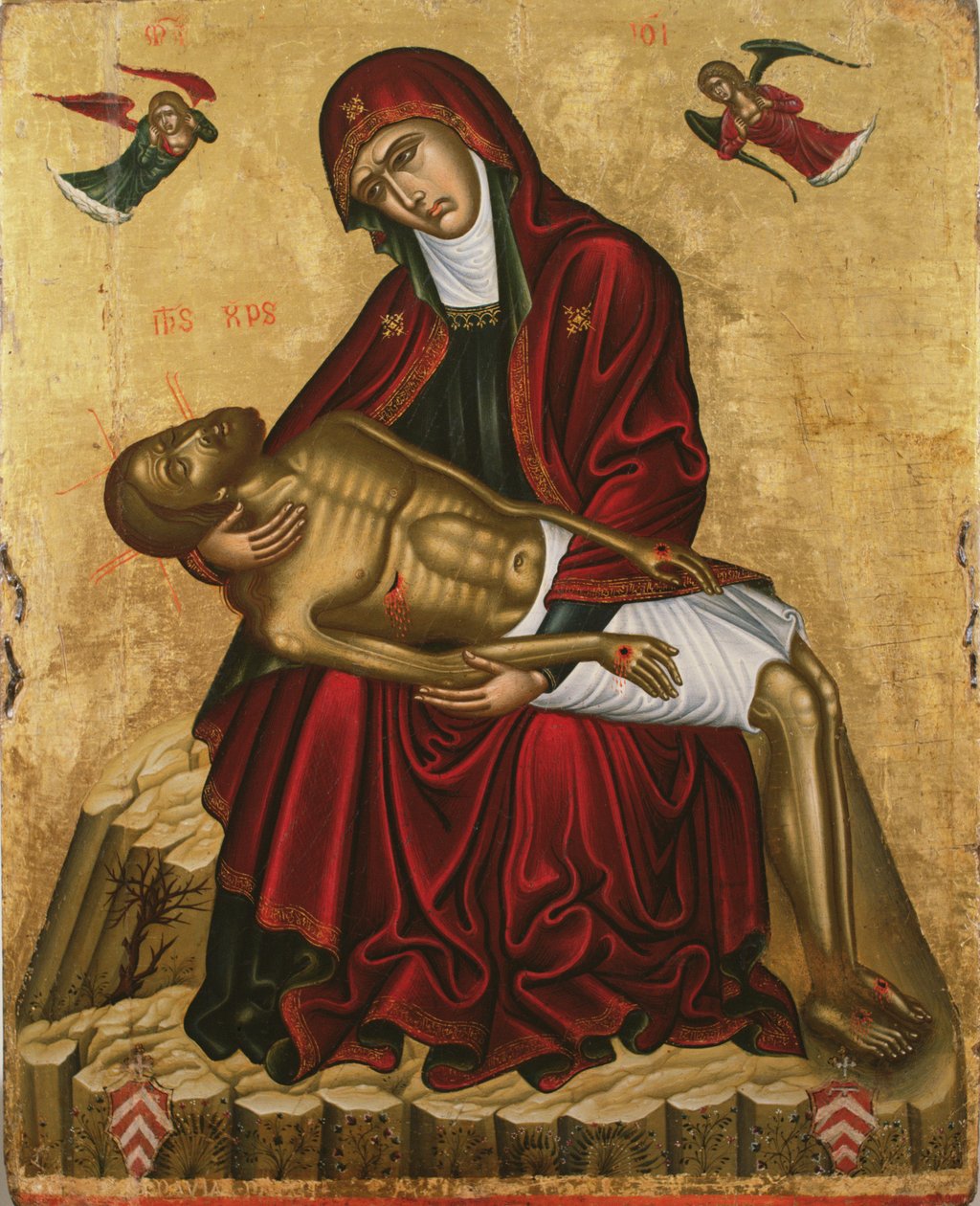 Pieta (tempera på panel) af Andreas Pavias