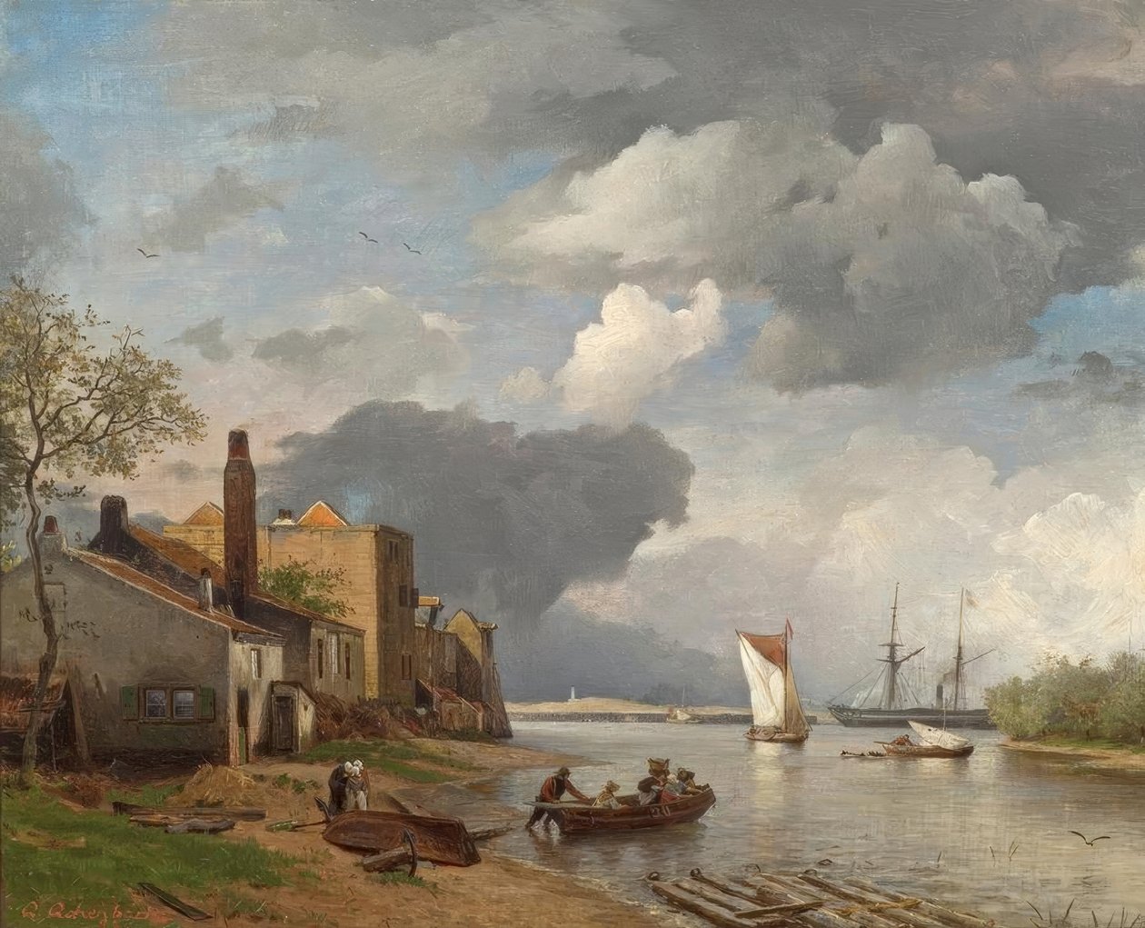 A. Achenbach, klarende vejr af Andreas Achenbach