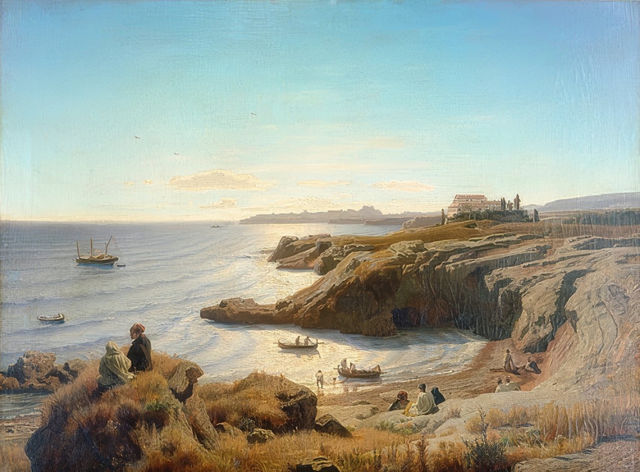 Syracus kyst. 1861 af Andreas Achenbach