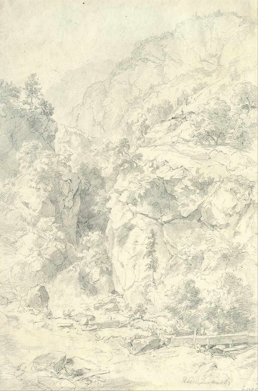Bjergrige landskaber af Andreas Achenbach