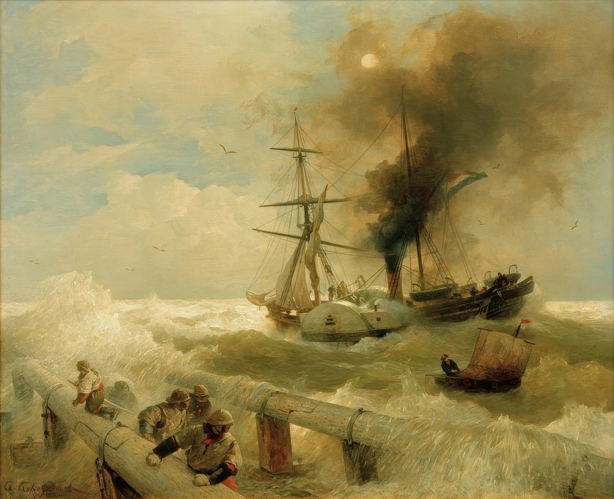 Seesturm af Andreas Achenbach