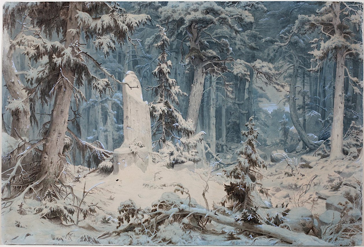 Snowy Forest, 1835 af Andreas Achenbach