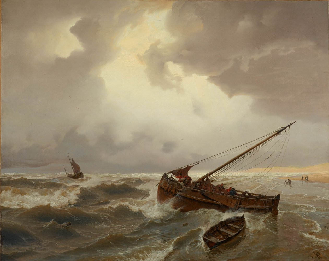 Stranden ved Scheveningen af Andreas Achenbach