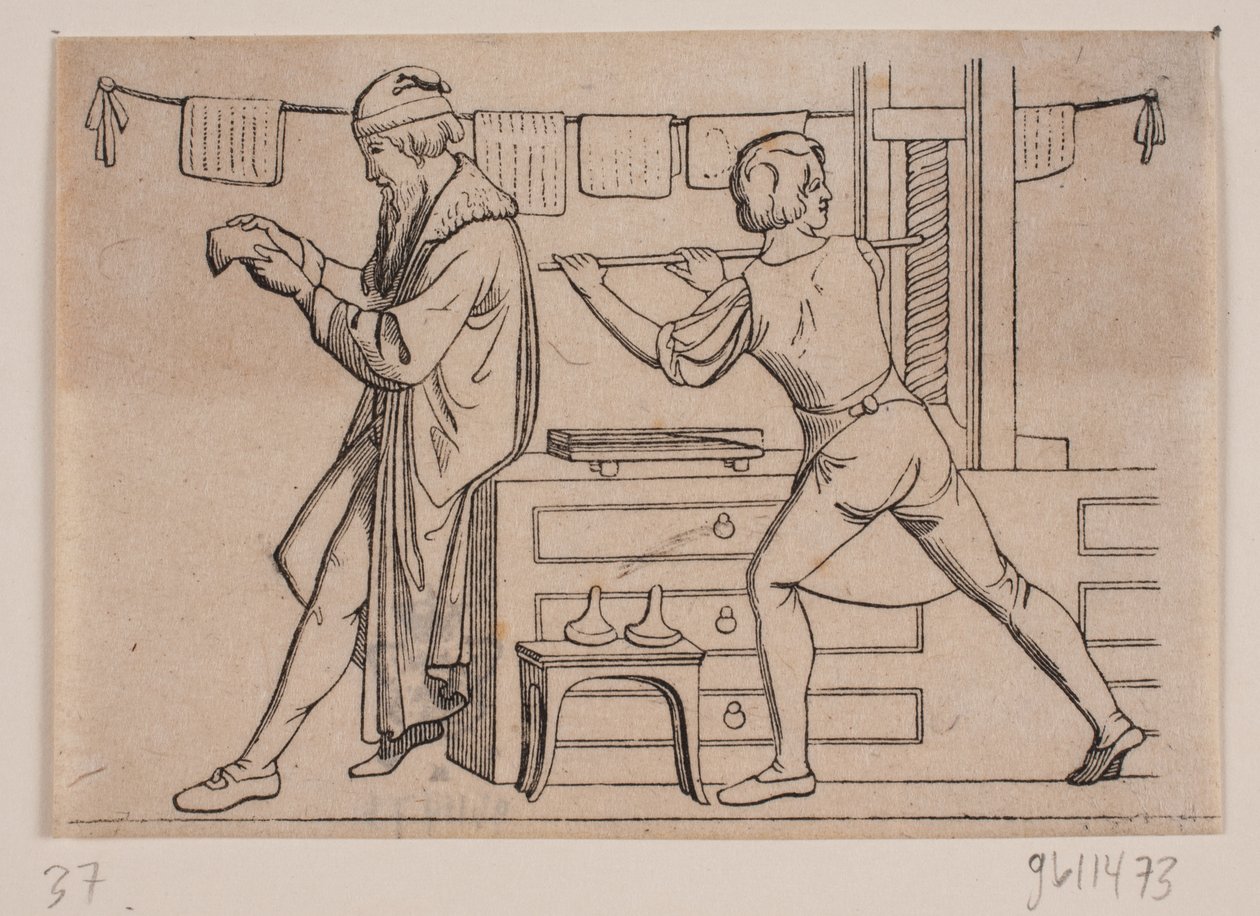 Johannes Gutenberg i sit værksted af Andreas Flinch