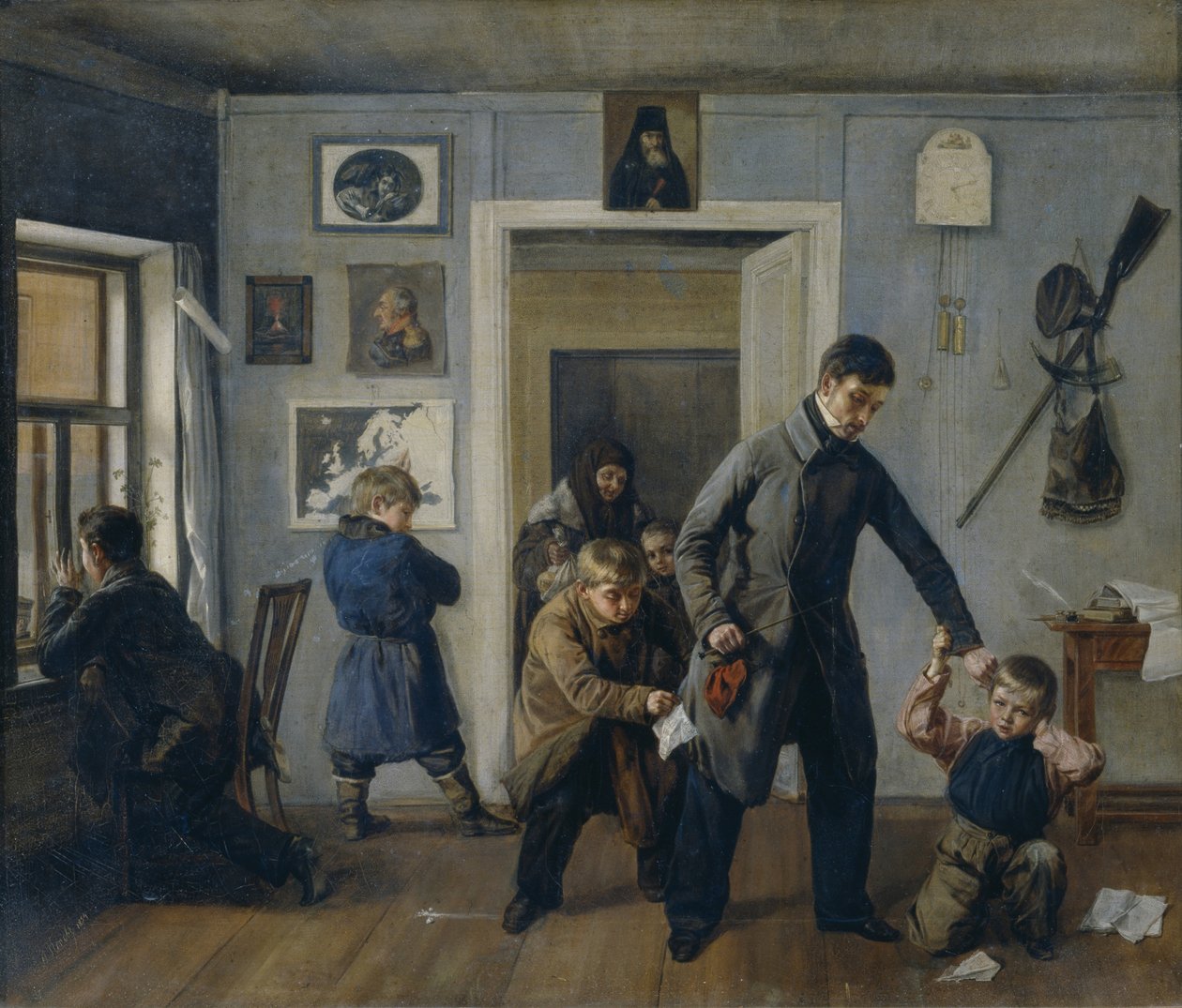 I skolen, 1854 af Andrei Andreyevich Popov