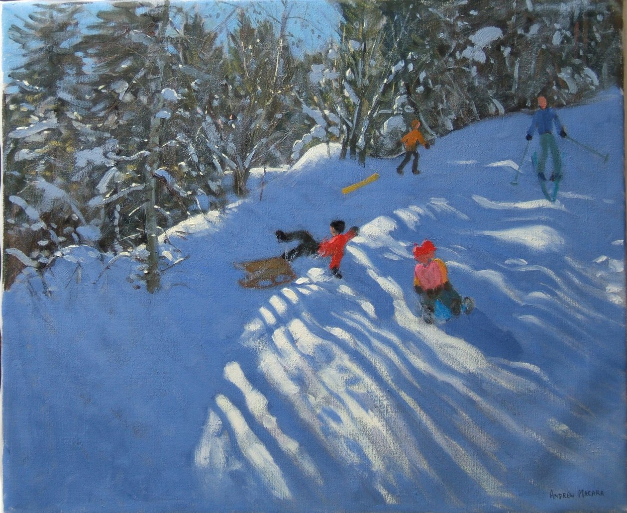Falder af slæden, Morzine af Andrew Macara
