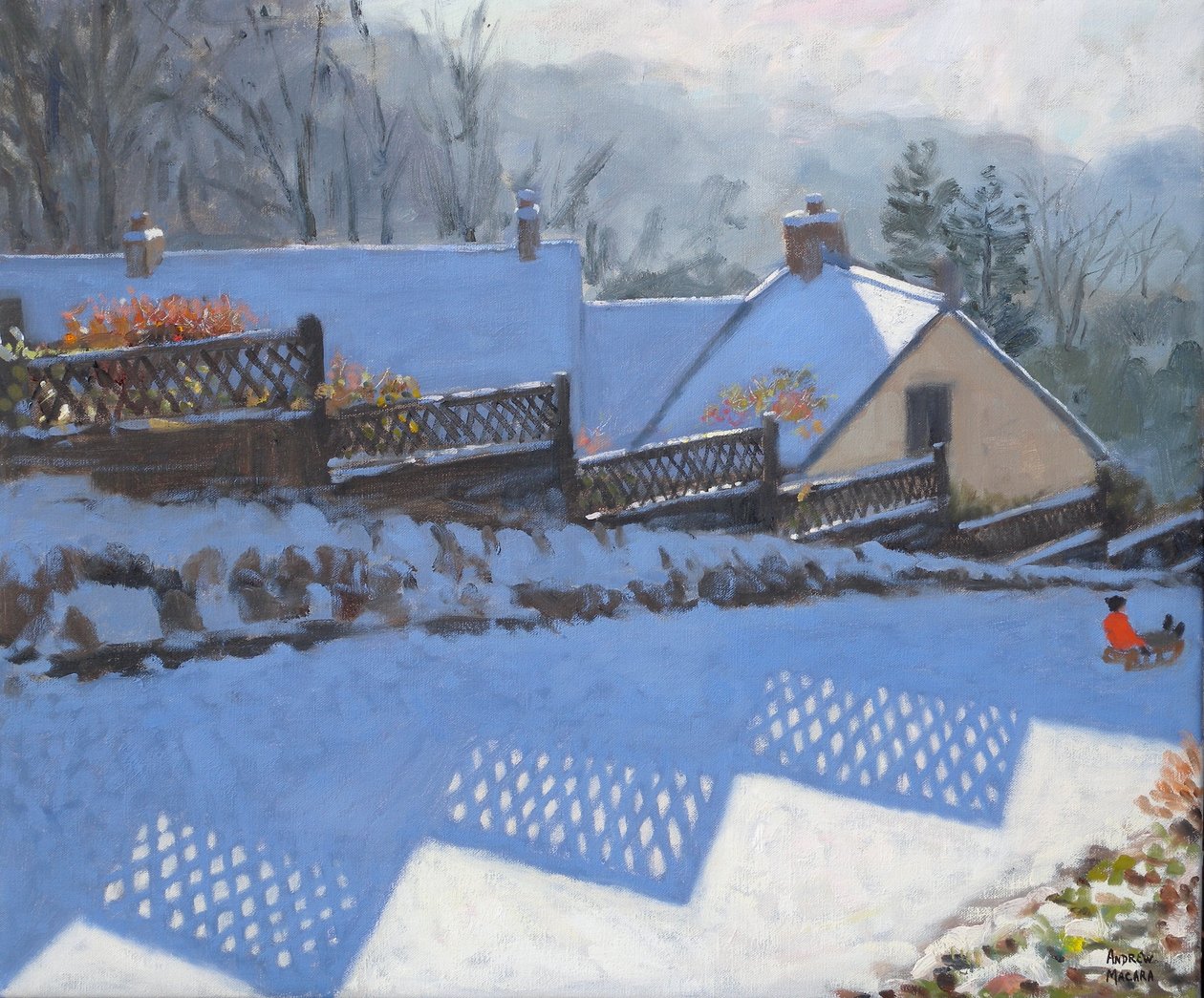 Fence Shadows, 2009 (olie på lærred) af Andrew Macara