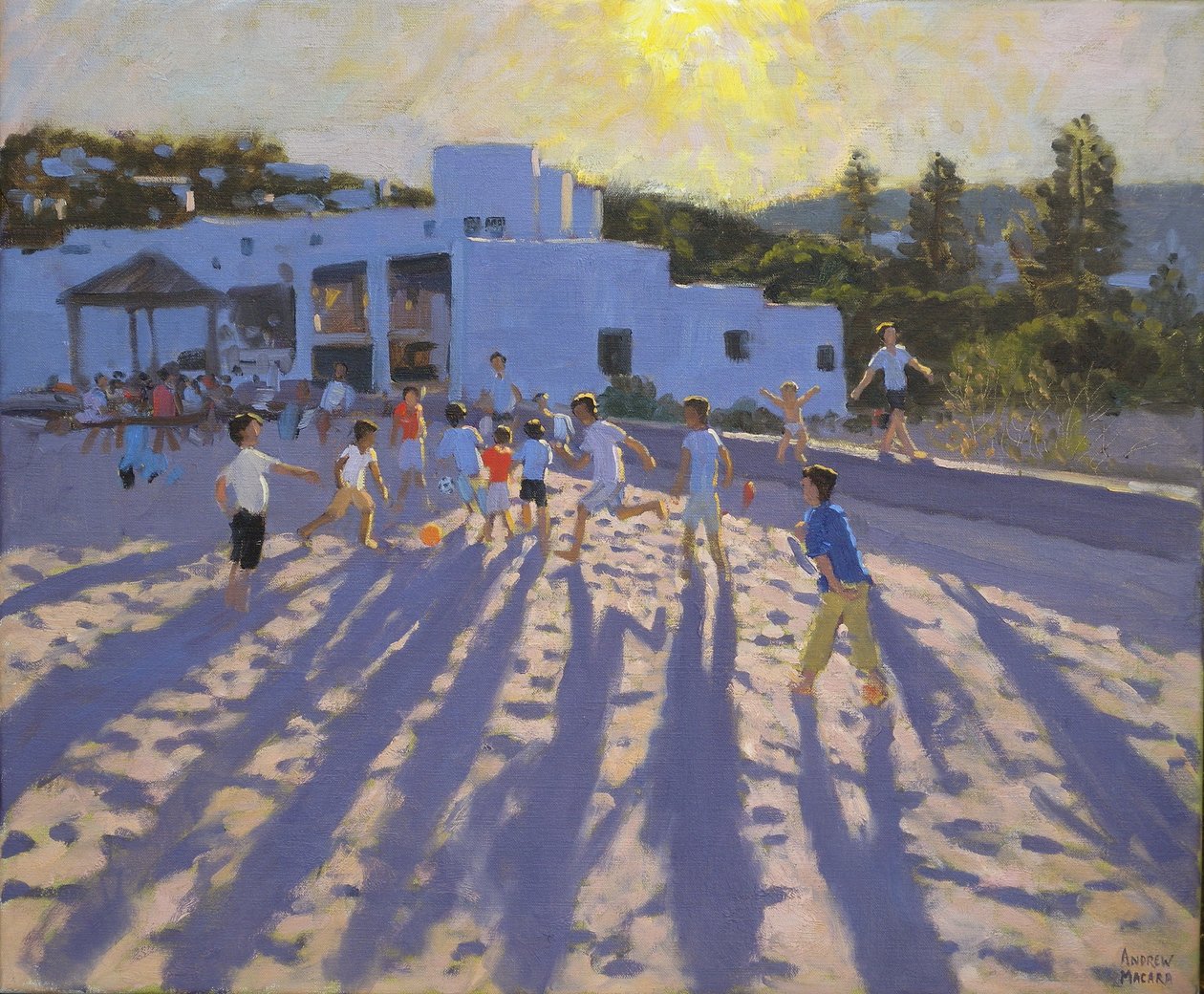 Sen eftermiddags fodbold, Ornos, Mykonos af Andrew Macara