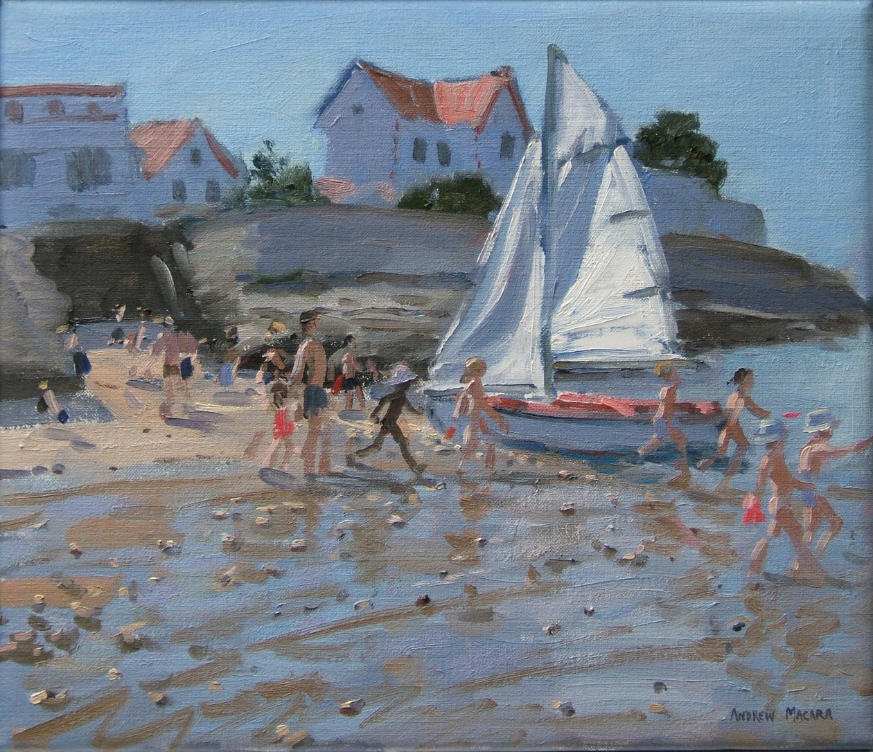 Hvid sejlbåd, Palais sur Mer, Frankrig af Andrew Macara
