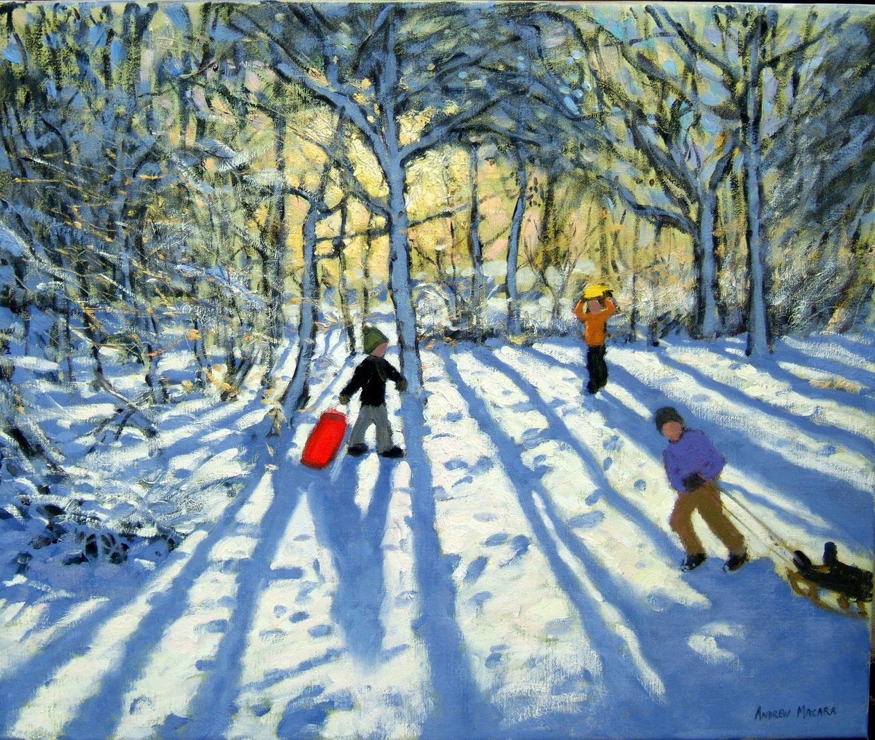 Skov om vinteren, nær Ashbourne, Derbyshire af Andrew Macara